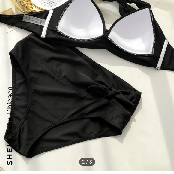 Lot of 5 SHEIN black 2 piece bathing suits and one additional top. NWOT - Picture 8 of 15